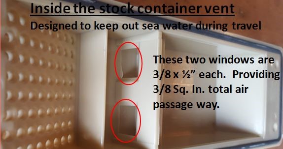 Close-up of a stock shipping container vent