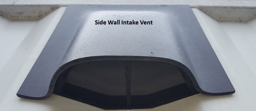 Side wall intake vent on a shipping container