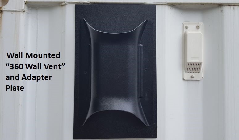 Wall mounted 360 exhaust vent with adapter plate