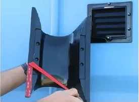 Exhaust cover being fitted over the installed exhaust port