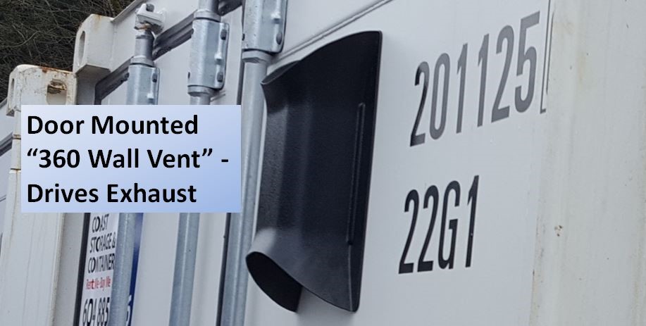 Door mounted 360 exhaust vent with adapter plate