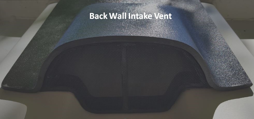 Back wall intake vent on a shipping container